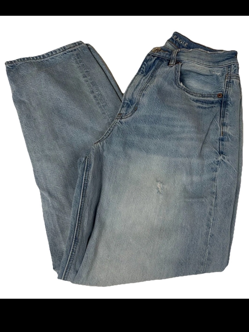 American Eagle Women’s Size 8 LONG 90s Boyfriend Jeans Light Wash Blue #2086